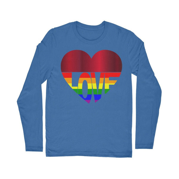 65 MCMLXV Unisex LGBT Rainbow Flag Love Heart Graphic Long Sleeve T-Shirt - 65mcmlxv