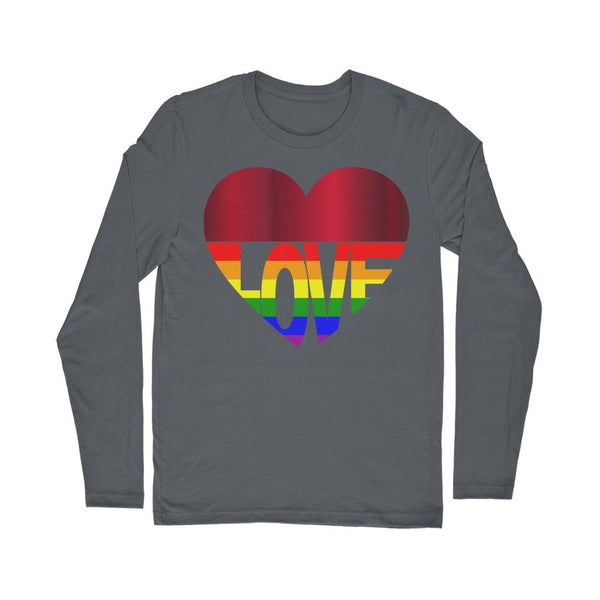 65 MCMLXV Unisex LGBT Rainbow Flag Love Heart Graphic Long Sleeve T-Shirt - 65mcmlxv