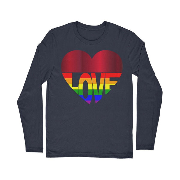 65 MCMLXV Unisex LGBT Rainbow Flag Love Heart Graphic Long Sleeve T-Shirt - 65mcmlxv