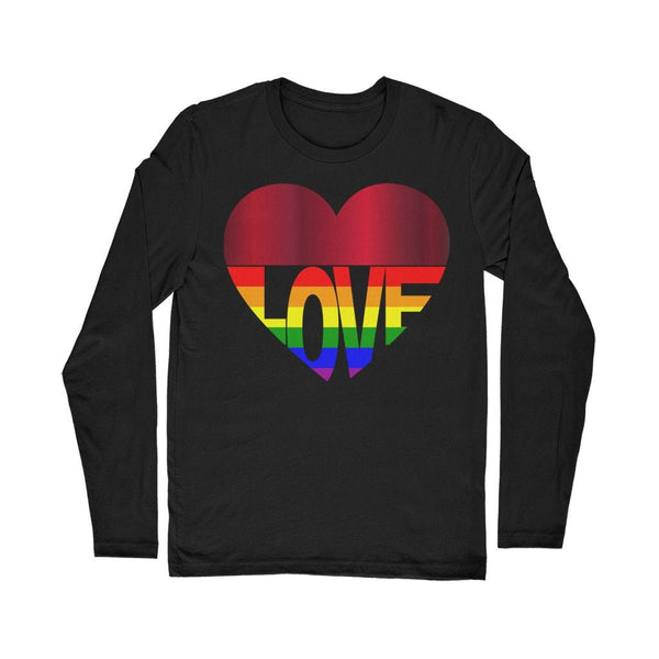 65 MCMLXV Unisex LGBT Rainbow Flag Love Heart Graphic Long Sleeve T-Shirt - 65mcmlxv