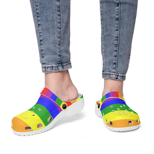 65 MCMLXV Unisex LGBT Rainbow Flag Printed Clogs - 65mcmlxv