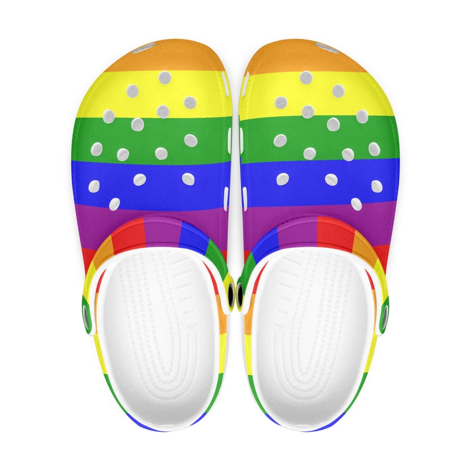 65 MCMLXV Unisex LGBT Rainbow Flag Printed Clogs - 65mcmlxv