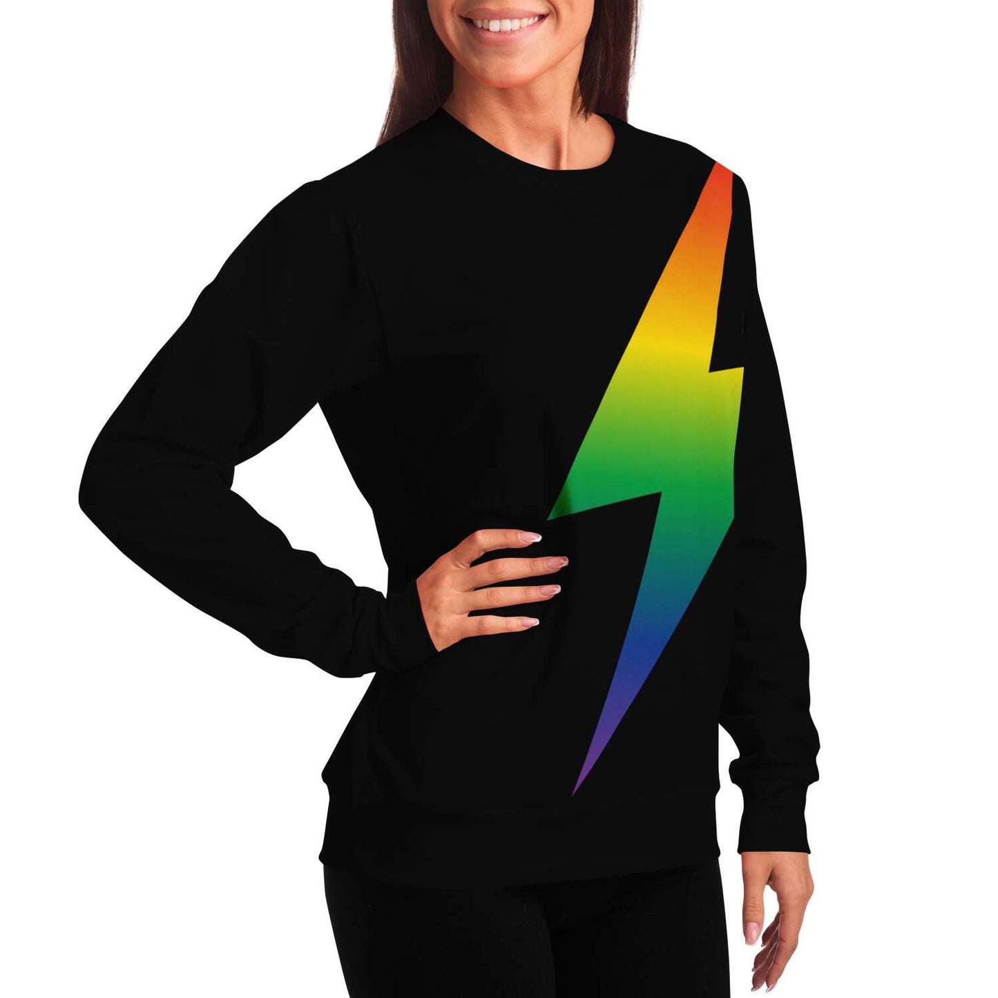 65 MCMLXV Unisex LGBT Rainbow Thunderbolt Print Sweatshirt - 65mcmlxv