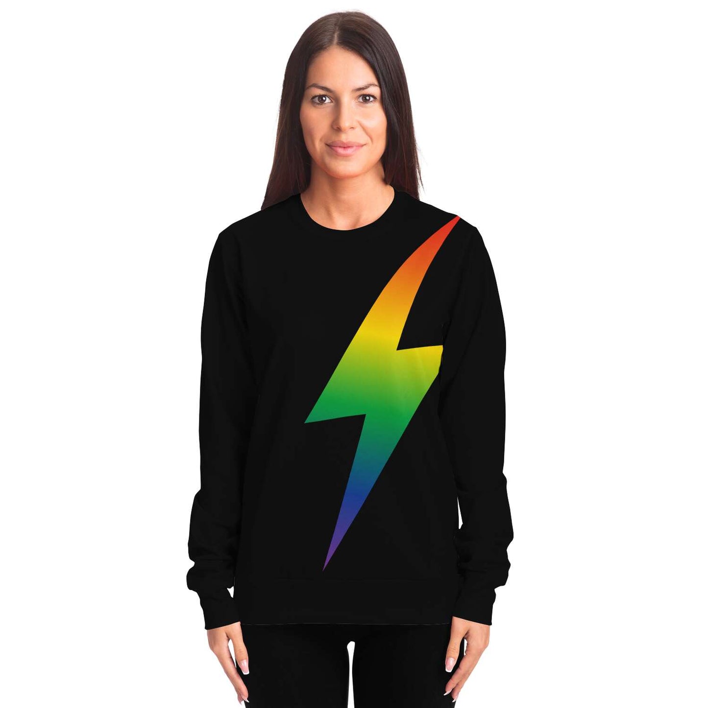 65 MCMLXV Unisex LGBT Rainbow Thunderbolt Print Sweatshirt - 65mcmlxv