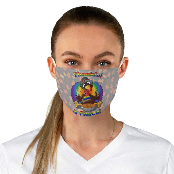 65 MCMLXV Unisex LGBT Thankful & Fierce Thanksgiving Turkey Print Face Mask - 65mcmlxv