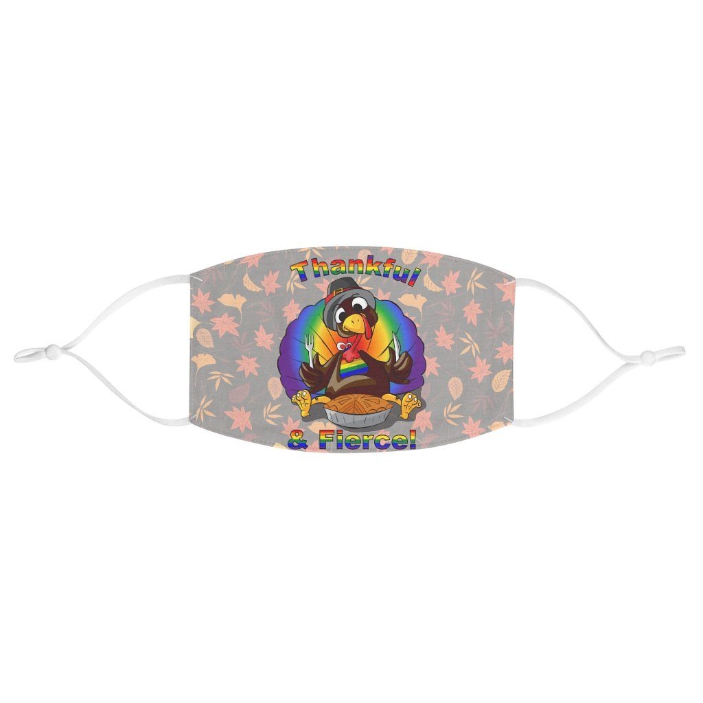 65 MCMLXV Unisex LGBT Thankful & Fierce Thanksgiving Turkey Print Face Mask - 65mcmlxv