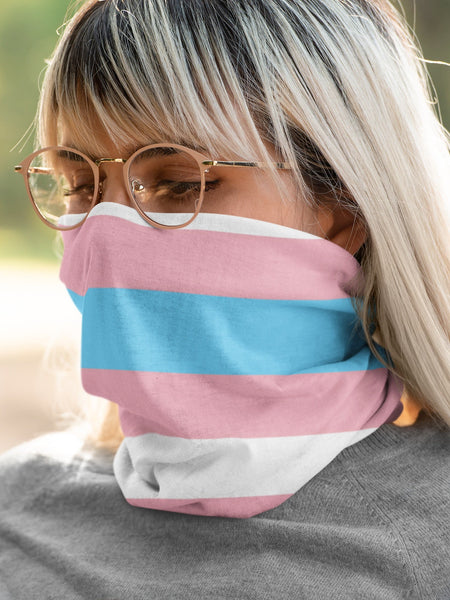 65 MCMLXV Unisex LGBT Transgender Flag Print Neck Gaiter - 65mcmlxv
