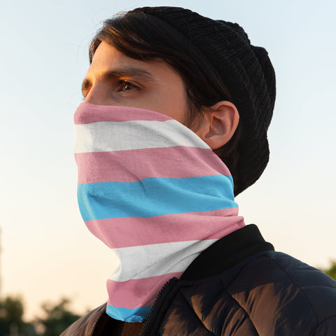 65 MCMLXV Unisex LGBT Transgender Flag Print Neck Gaiter - 65mcmlxv