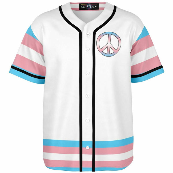 65 MCMLXV Unisex LGBT Transgender Pride Flag Print Baseball Jersey - 65mcmlxv