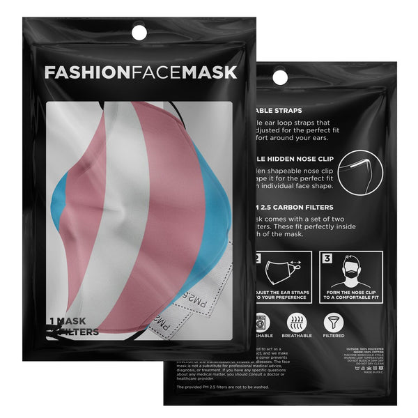 65 MCMLXV Unisex LGBT Transgender Pride Flag Print Face Mask - 65mcmlxv