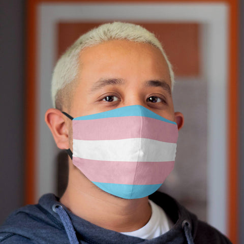 65 MCMLXV Unisex LGBT Transgender Pride Flag Print Face Mask - 65mcmlxv