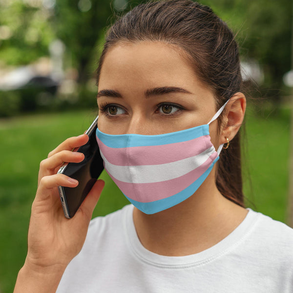65 MCMLXV Unisex LGBT Transgender Pride Flag Print Face Mask - 65mcmlxv