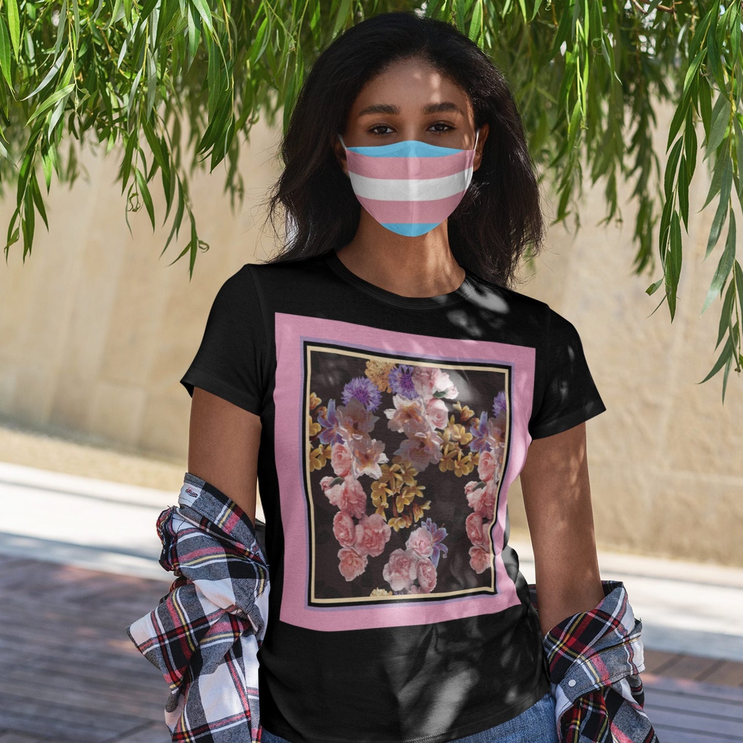 65 MCMLXV Unisex LGBT Transgender Pride Flag Print Face Mask - 65mcmlxv