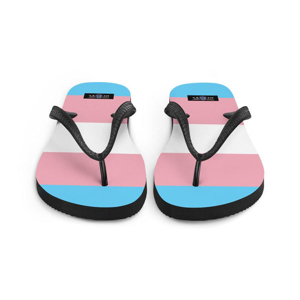 65 MCMLXV Unisex LGBT Transgender Pride Flag Print Flip - Flops - 65mcmlxv