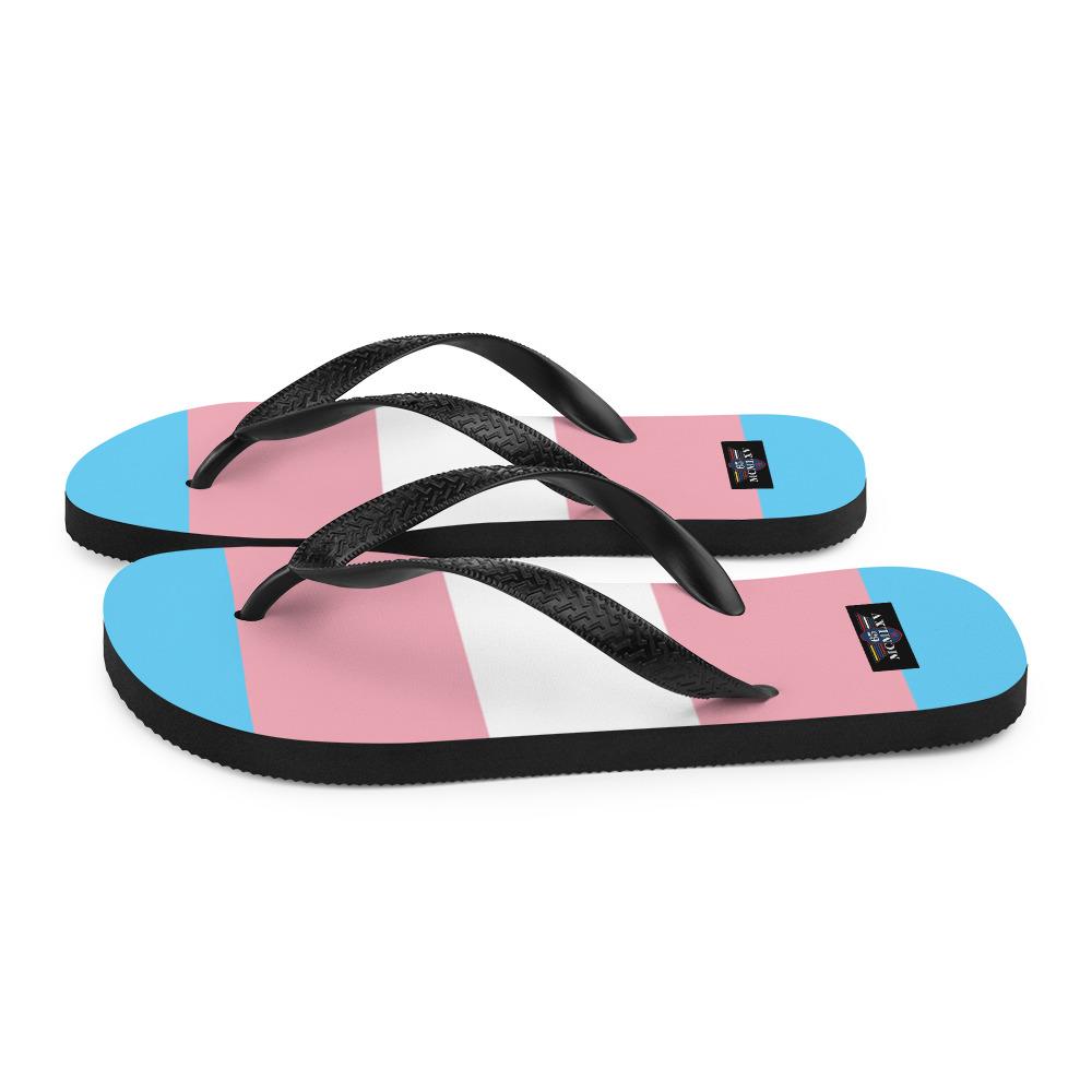 65 MCMLXV Unisex LGBT Transgender Pride Flag Print Flip - Flops - 65mcmlxv