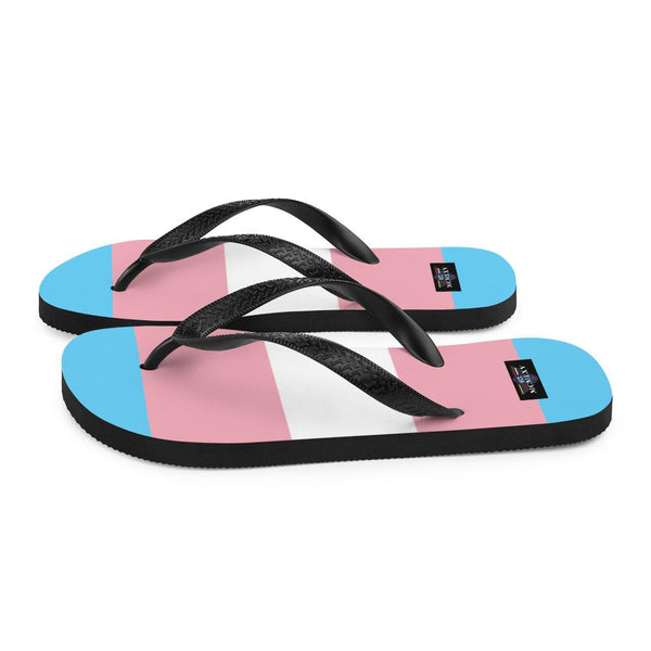 65 MCMLXV Unisex LGBT Transgender Pride Flag Print Flip - Flops - 65mcmlxv