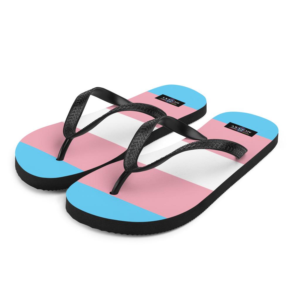 65 MCMLXV Unisex LGBT Transgender Pride Flag Print Flip - Flops - 65mcmlxv