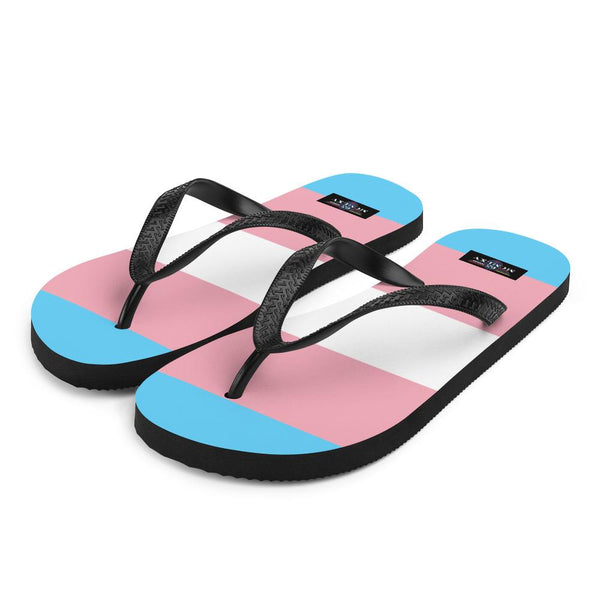 65 MCMLXV Unisex LGBT Transgender Pride Flag Print Flip - Flops - 65mcmlxv