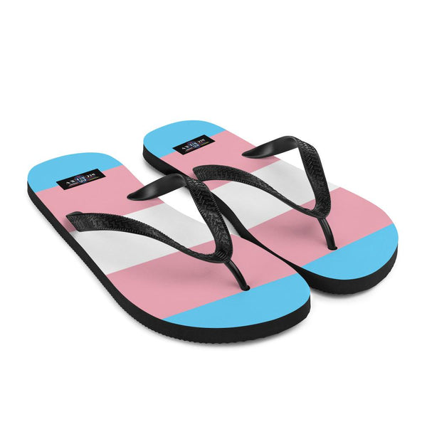 65 MCMLXV Unisex LGBT Transgender Pride Flag Print Flip - Flops - 65mcmlxv