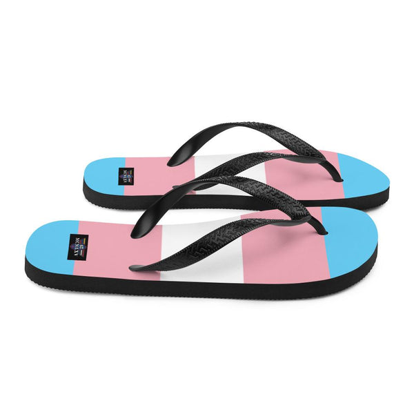 65 MCMLXV Unisex LGBT Transgender Pride Flag Print Flip - Flops - 65mcmlxv
