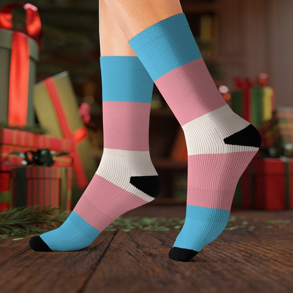 65 MCMLXV Unisex LGBT Transgender Pride Flag Print Socks - 65mcmlxv
