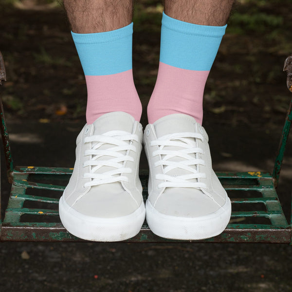 65 MCMLXV Unisex LGBT Transgender Pride Flag Print Socks - 65mcmlxv