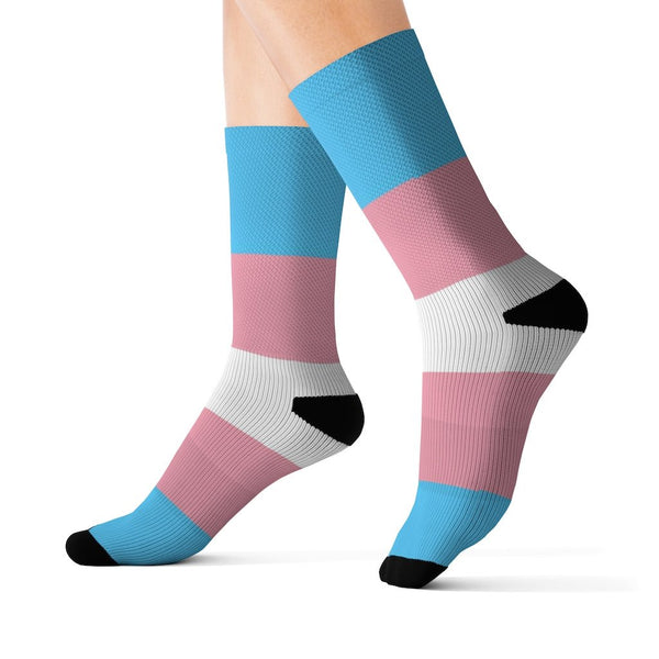 65 MCMLXV Unisex LGBT Transgender Pride Flag Print Socks - 65mcmlxv
