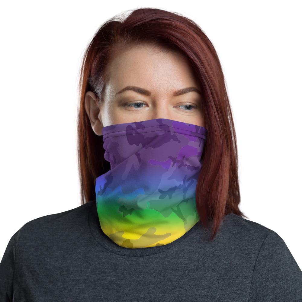 65 MCMLXV Unisex LGBTQ Pride Rainbow Camo Print Neck Gaiter - 65mcmlxv