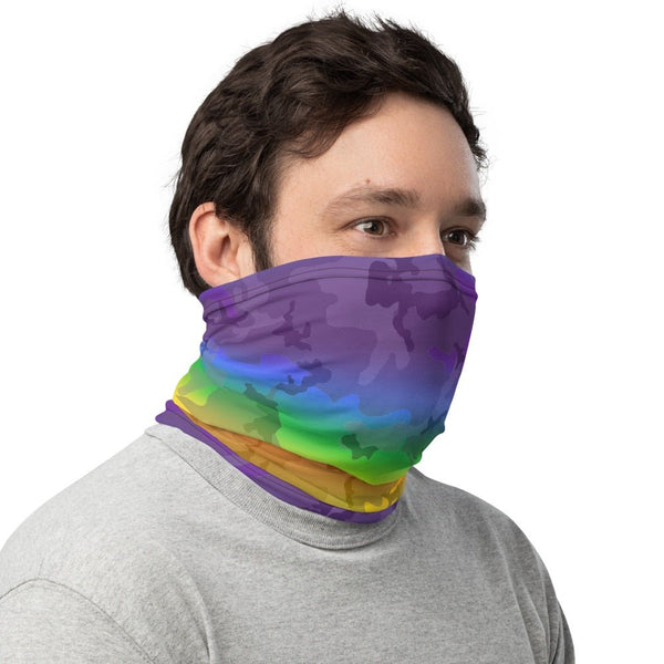 65 MCMLXV Unisex LGBTQ Pride Rainbow Camo Print Neck Gaiter - 65mcmlxv