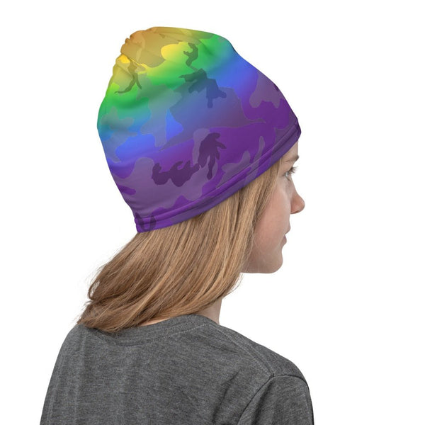 65 MCMLXV Unisex LGBTQ Pride Rainbow Camo Print Neck Gaiter - 65mcmlxv