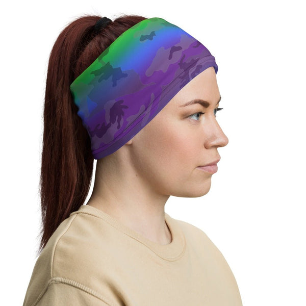 65 MCMLXV Unisex LGBTQ Pride Rainbow Camo Print Neck Gaiter - 65mcmlxv