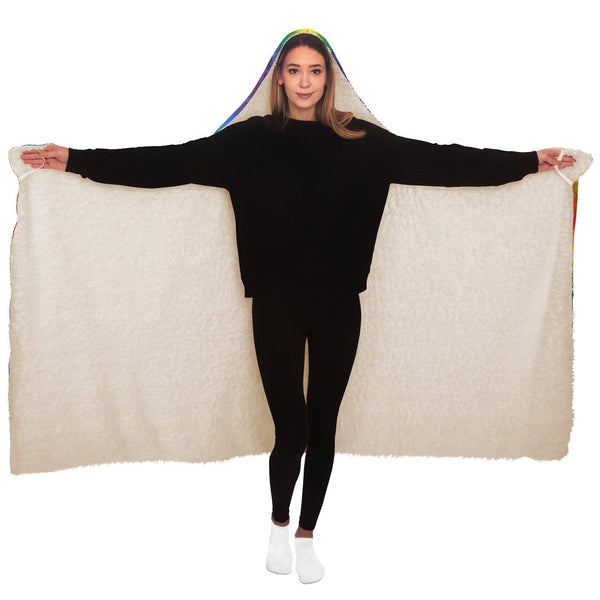 65 MCMLXV Unisex LGBTQ Rainbow Camouflage Hooded Blanket - 65mcmlxv