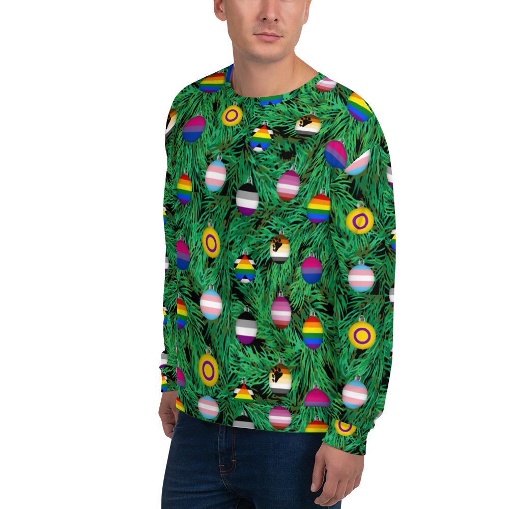 65 MCMLXV Unisex LGBTQI Pride Christmas Ornaments Print Sweatshirt Jumper - 65mcmlxv