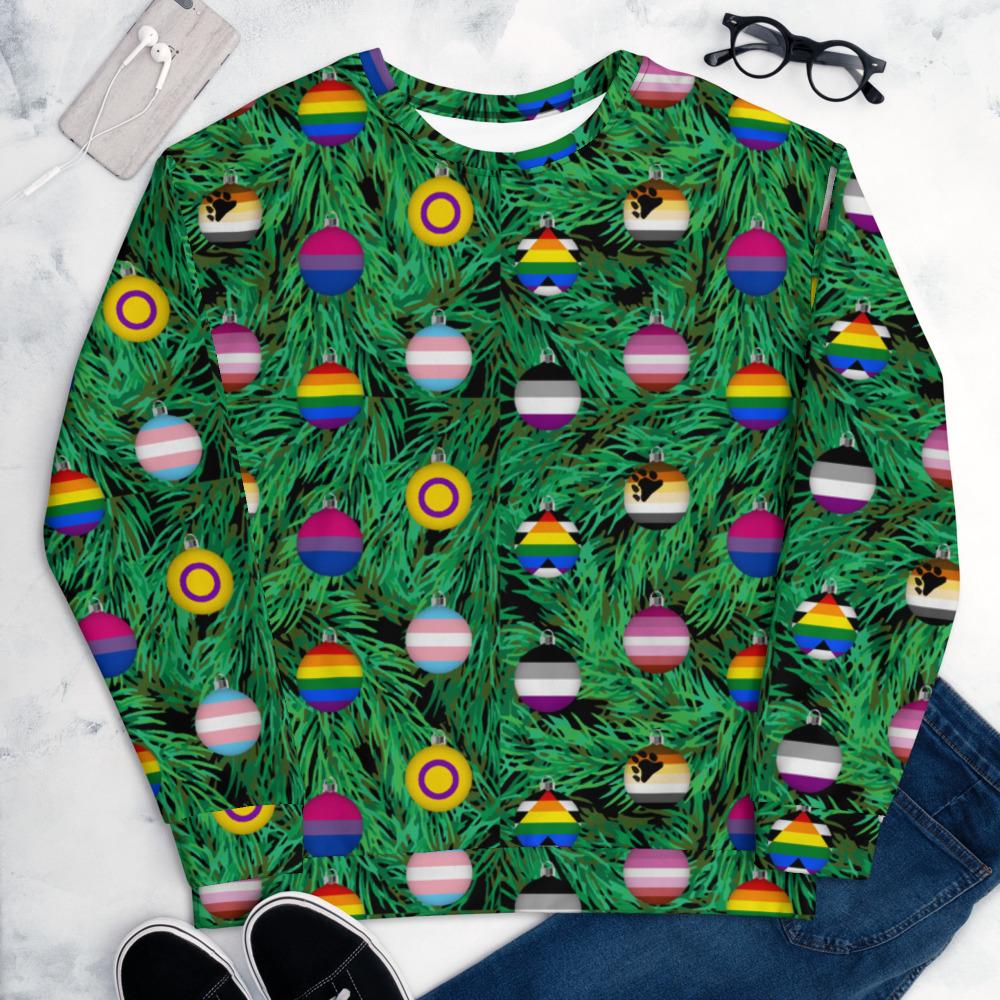 65 MCMLXV Unisex LGBTQI Pride Christmas Ornaments Print Sweatshirt Jumper - 65mcmlxv