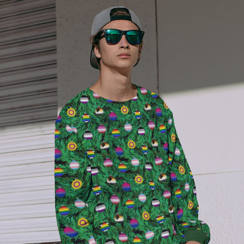 65 MCMLXV Unisex LGBTQI Pride Christmas Ornaments Print Sweatshirt Jumper - 65mcmlxv