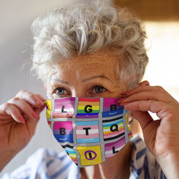 65 MCMLXV Unisex LGBTQI Pride Flags Print 2 Layer Reusable Face Mask - 65mcmlxv