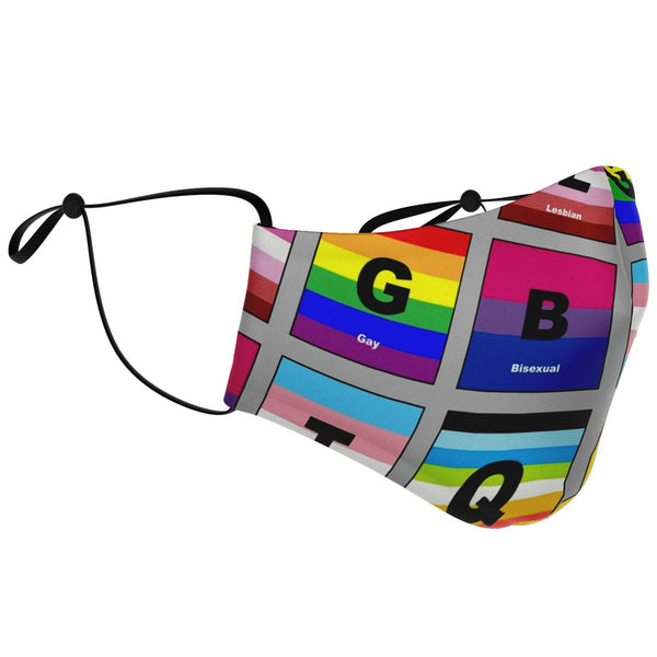 65 MCMLXV Unisex LGBTQI Pride Flags Print 2 Layer Reusable Face Mask - 65mcmlxv
