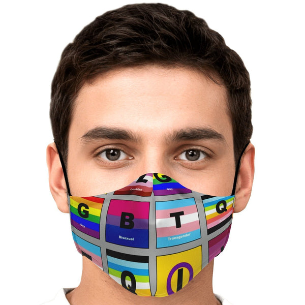 65 MCMLXV Unisex LGBTQI Pride Flags Print 2 Layer Reusable Face Mask - 65mcmlxv