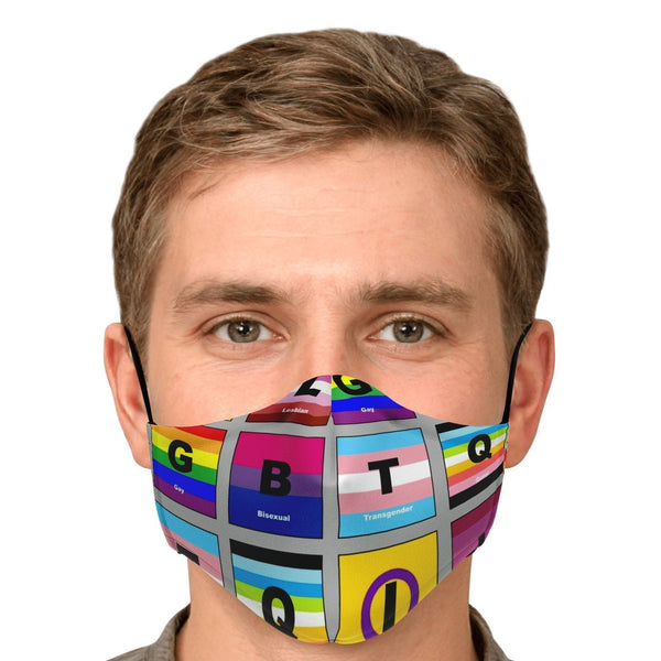 65 MCMLXV Unisex LGBTQI Pride Flags Print 2 Layer Reusable Face Mask - 65mcmlxv