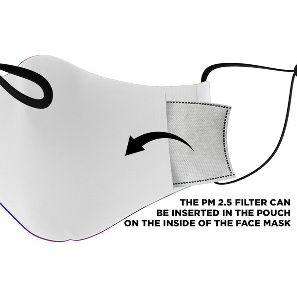 65 MCMLXV Unisex LGBTQIA+ Progress Pride Flag Print 2 Layer Reusable Face Mask - 65mcmlxv