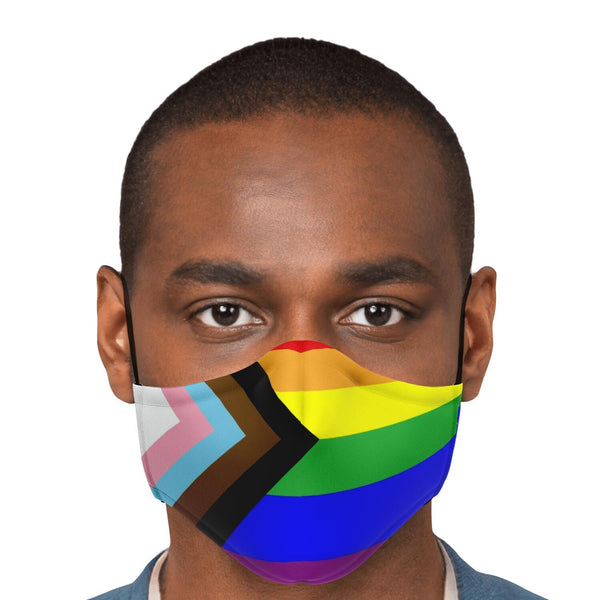 65 MCMLXV Unisex LGBTQIA+ Progress Pride Flag Print 2 Layer Reusable Face Mask - 65mcmlxv