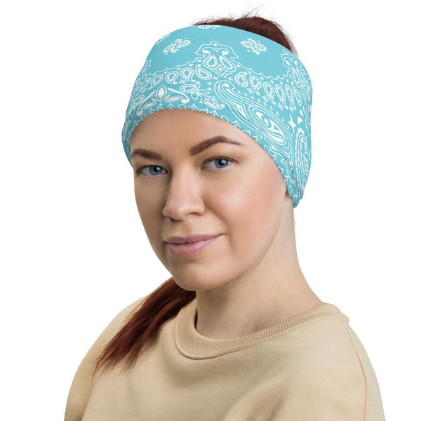 65 MCMLXV Unisex Light Blue Bandana Print Neck Gaiter - 65mcmlxv