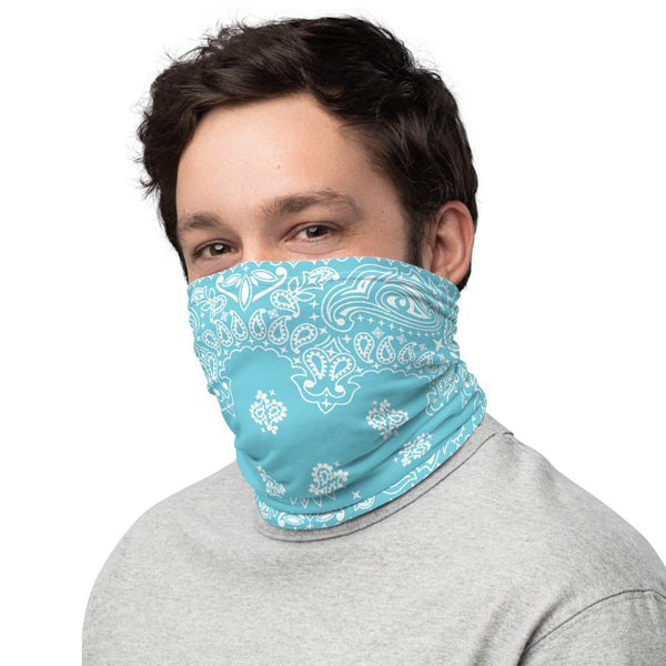 65 MCMLXV Unisex Light Blue Bandana Print Neck Gaiter - 65mcmlxv