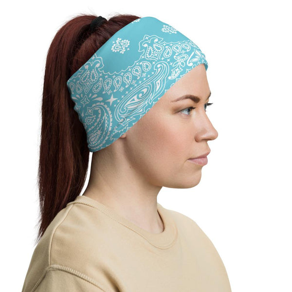 65 MCMLXV Unisex Light Blue Bandana Print Neck Gaiter - 65mcmlxv