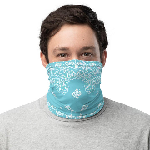 65 MCMLXV Unisex Light Blue Bandana Print Neck Gaiter - 65mcmlxv