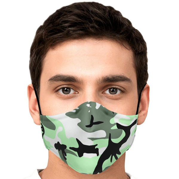 65 MCMLXV Unisex Lime Camouflage Print Face Mask - 65mcmlxv
