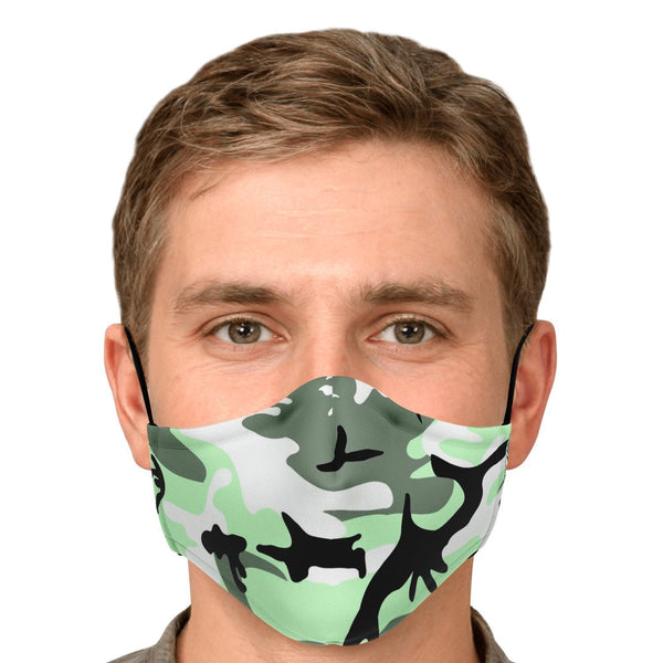 65 MCMLXV Unisex Lime Camouflage Print Face Mask - 65mcmlxv