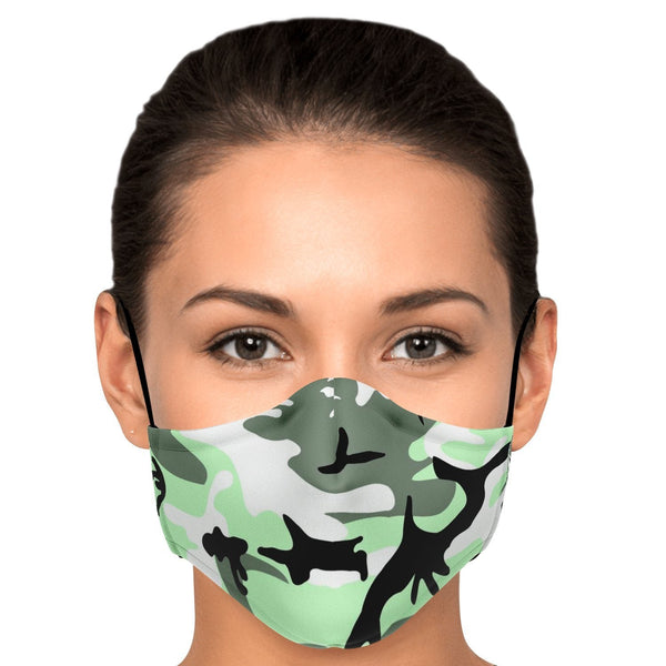 65 MCMLXV Unisex Lime Camouflage Print Face Mask - 65mcmlxv