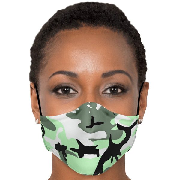 65 MCMLXV Unisex Lime Camouflage Print Face Mask - 65mcmlxv