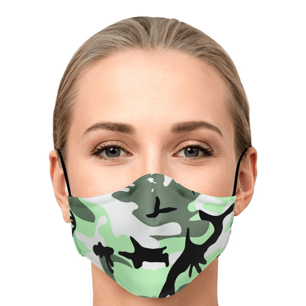 65 MCMLXV Unisex Lime Camouflage Print Face Mask - 65mcmlxv